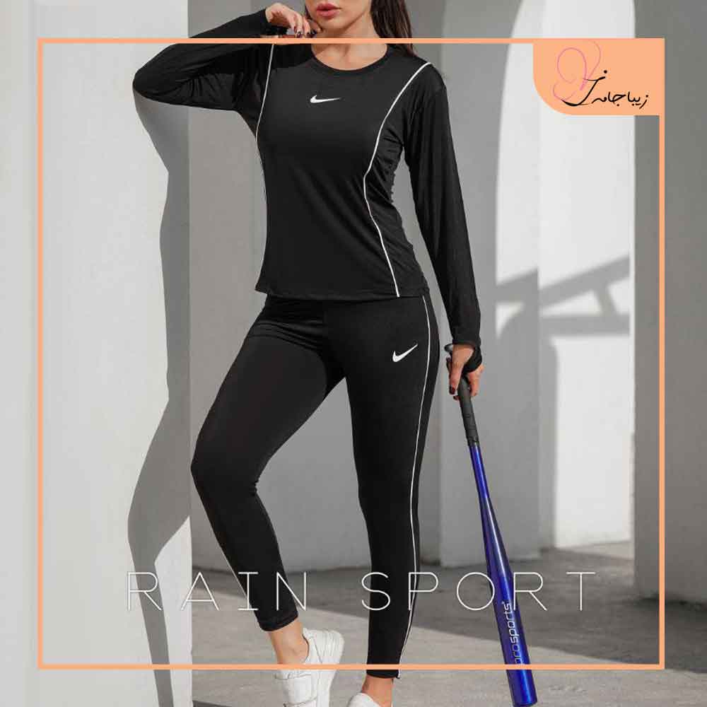 ست لباس ورزشی زنانه مشکی برند راین کدzj98543